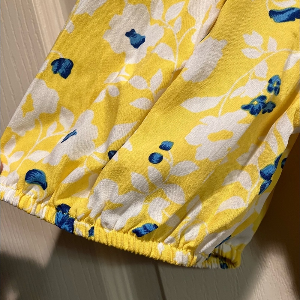 Elodie Floral Yellow and Blue Women's Top‎ Size M - Picture 5 of 8